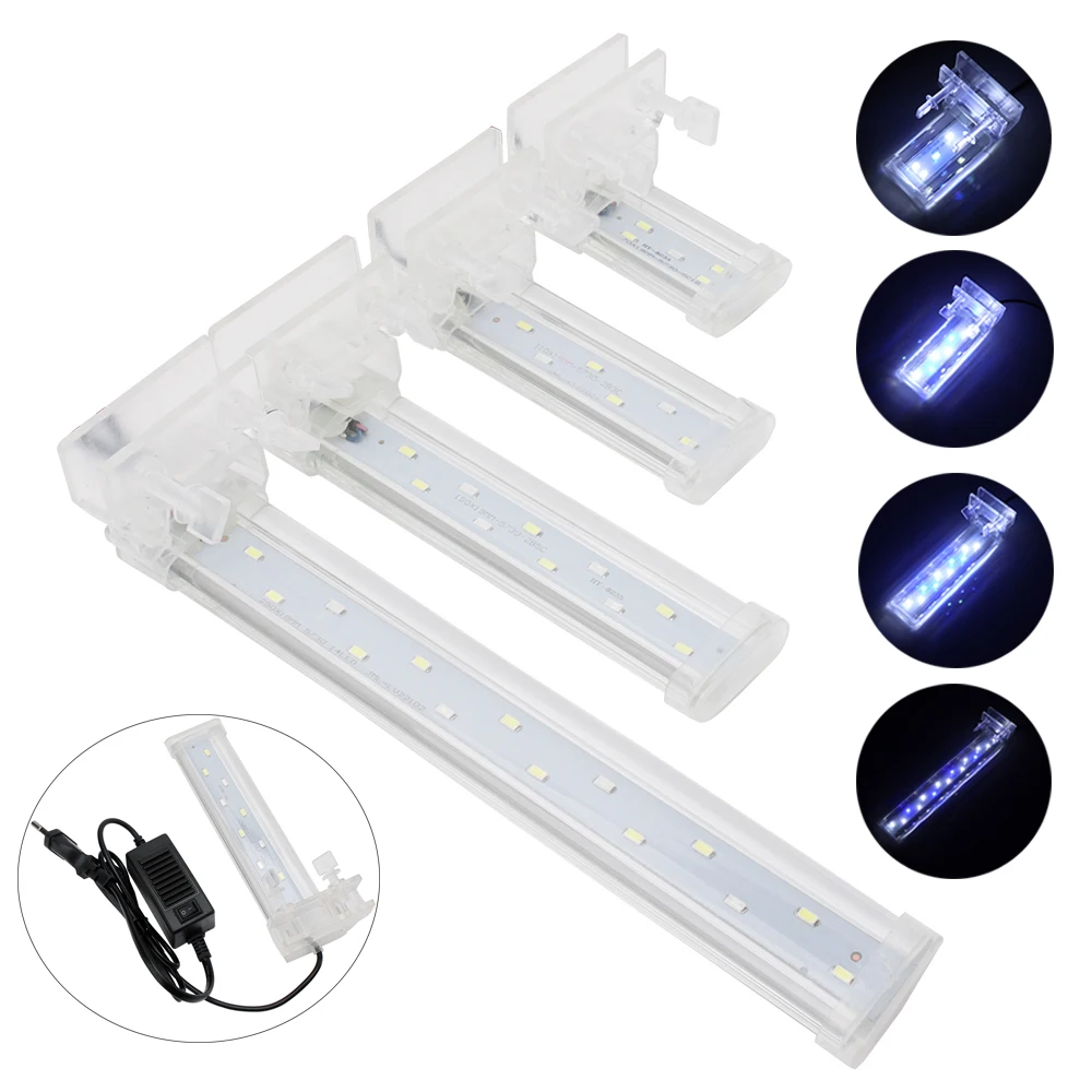 

Aquarium Led Lighting Fish Tank Light White Blue LED Crystal Clip Light 8-26cm Light Tube Coral Reef Aquatic Plants Grow Lamp