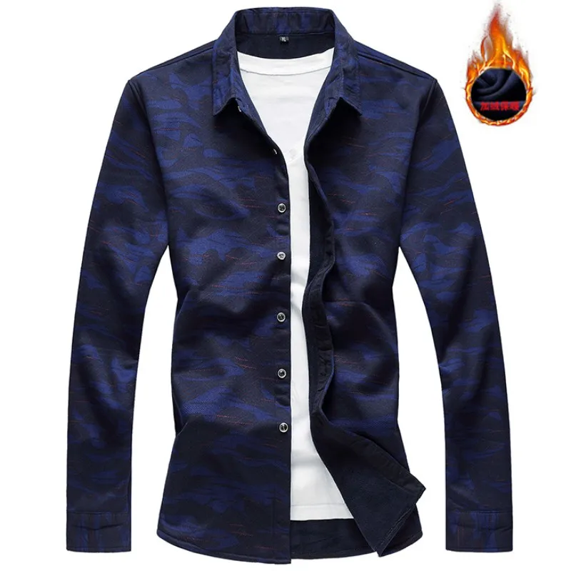 2017 autumn and winter shirt men's casual thicken long sleeves shirts