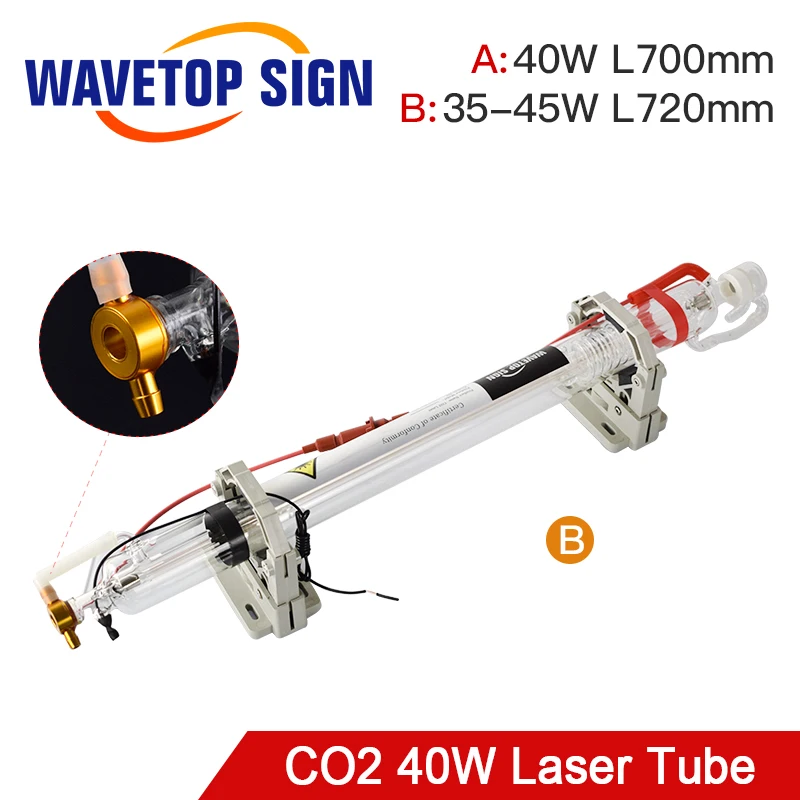 WaveTopSign 40 Вт Co2 лазерная трубка обновленная металлическая головка длина 720 мм dia50мм для CO2 лазерная гравировка машина для резки