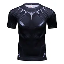 Черная пантера 3D футболки обтягивающая мужская кофта капитан, для косплея для мужчин топы мужские с коротким рукавом баскетбольные майки