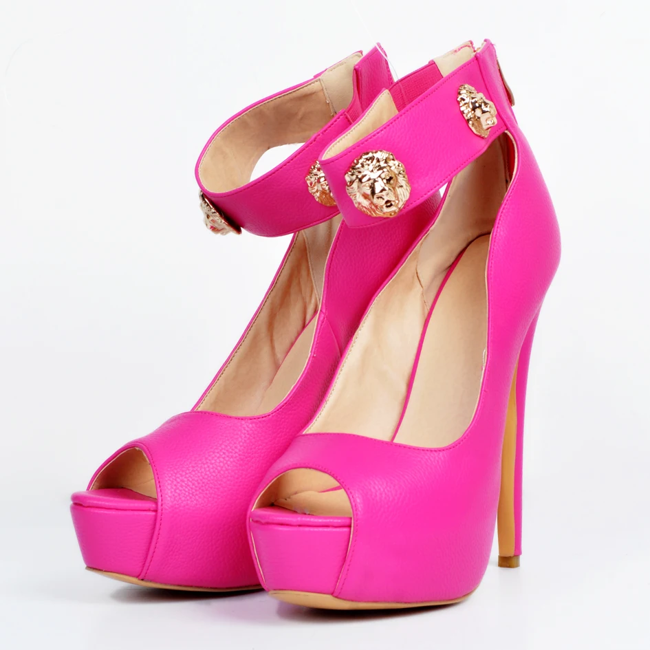 Woman Wedding Shoes Ankle Wrap Straps Heels Classic Heeled Sandals 14CM Ladies Peep Toe Platform 