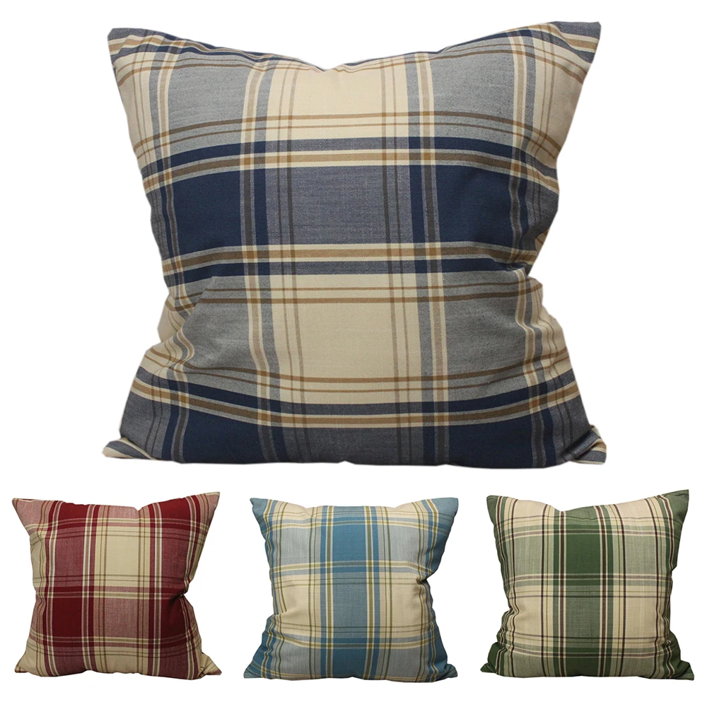Set of 2 Tartan Plaid Decorative Throw Pillow Cushion Covers Red Black White Set of 2 Tartan Plaid Decorative Throw Pillow Cushion Covers Red Black White