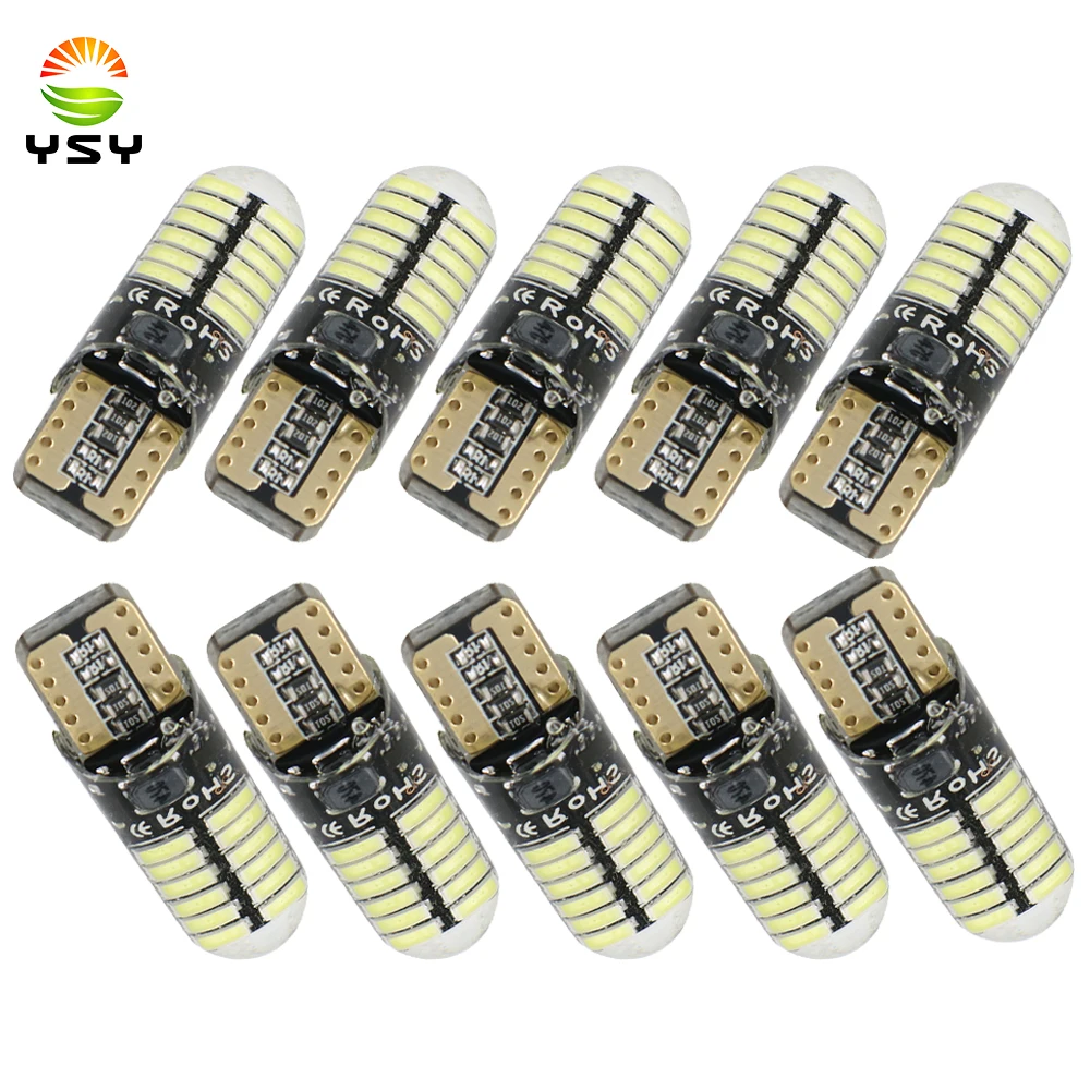 YSY 10 шт. T10 W5W светодиодный силиконовый гелевый свет 194 168 3014 24SMD светодиодные