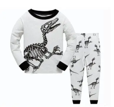 Детские пижамные комплекты с длинными рукавами, новинка, весенне-осенняя Пижама с динозавром для мальчиков и девочек 3, 4, 5, 6, 7, 8 лет, Пижама - Цвет: STYLE  20