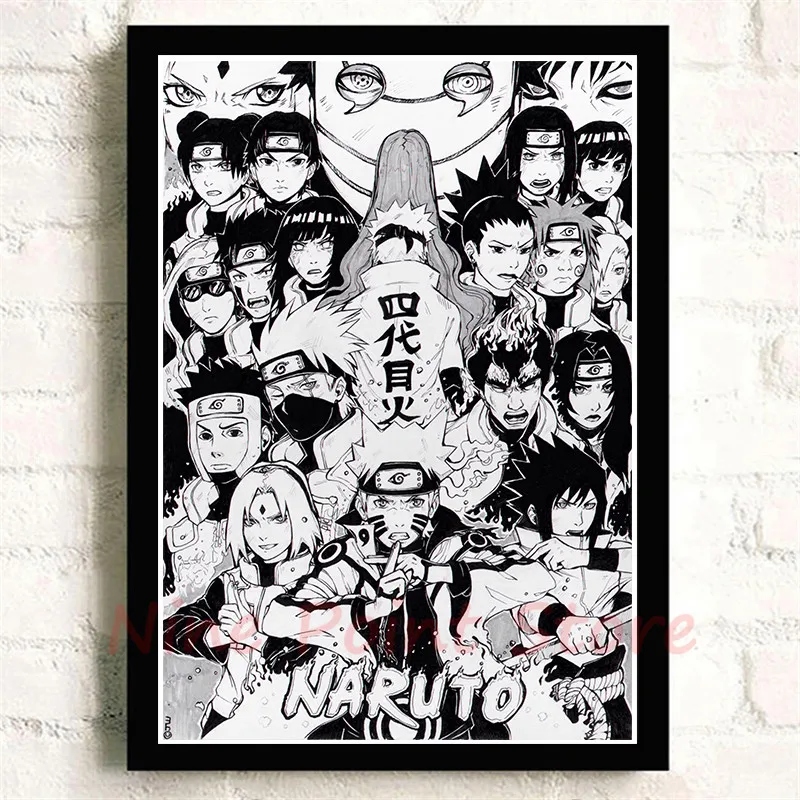 Постер Naruto бумага с покрытием плакат картины с комиксами бар Детская комната Декор бескаркасные