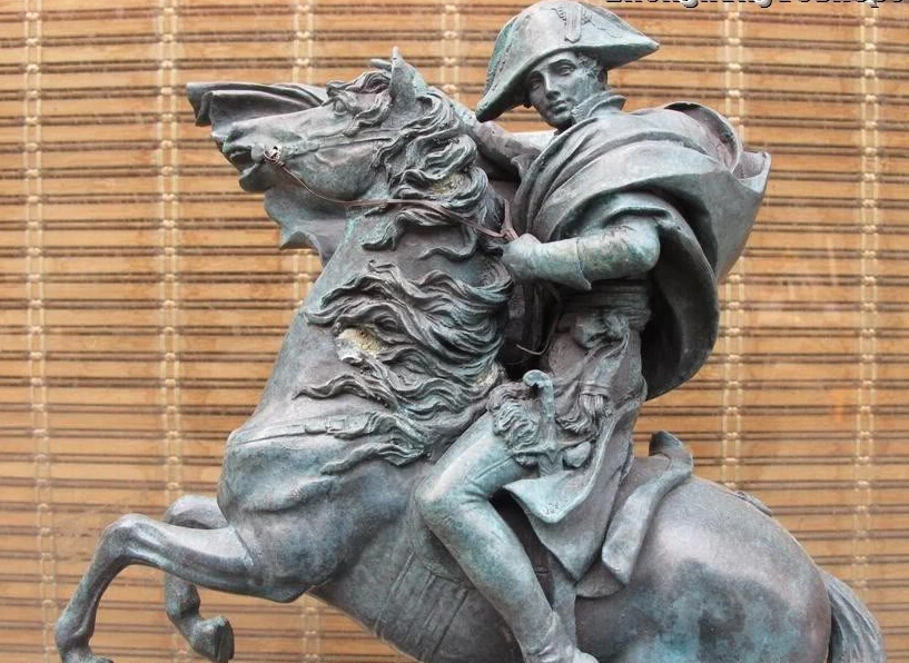Bronzeskulptur Napoleon Bonaparte Pferd Alpen Bronze Sculpture Statue Figur 8KG 