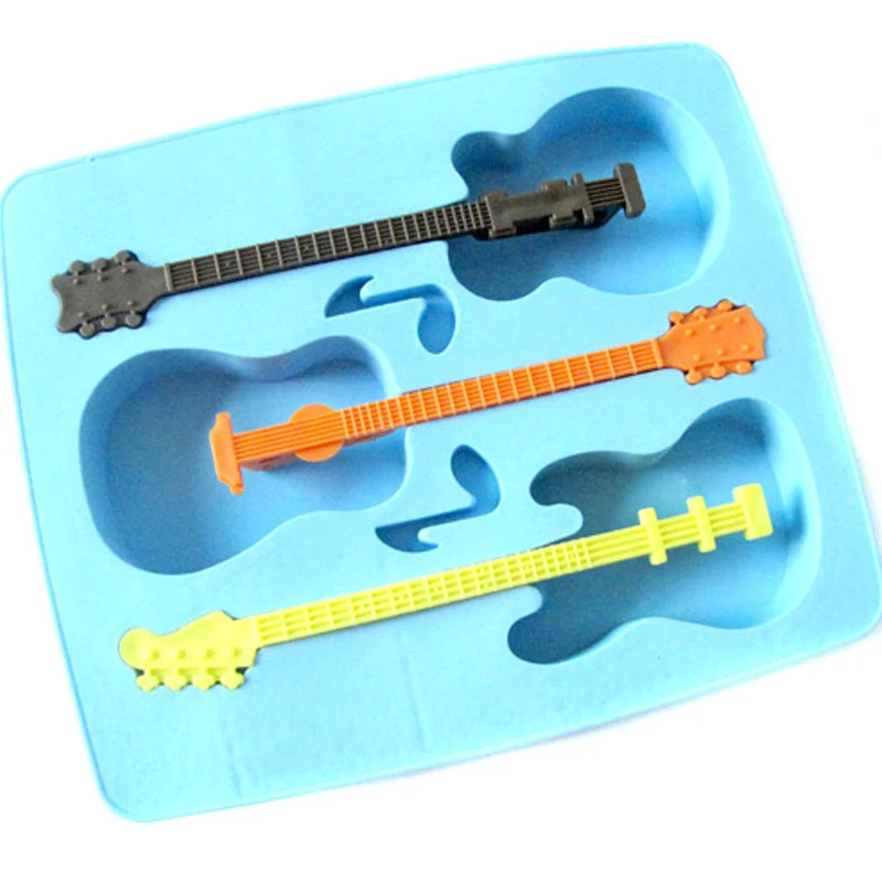 

ice cream mold Fun guitar three grid ice cube kitchen accessories DIY Ice Cube modeling summer Home products