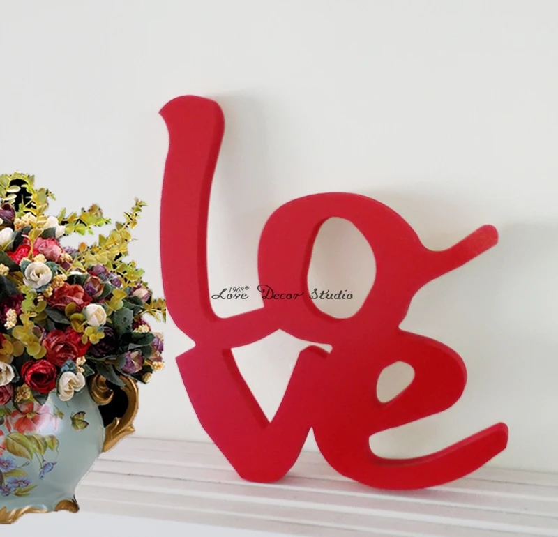 love red painted sign love letters love gift Photo Prop Red anniversary