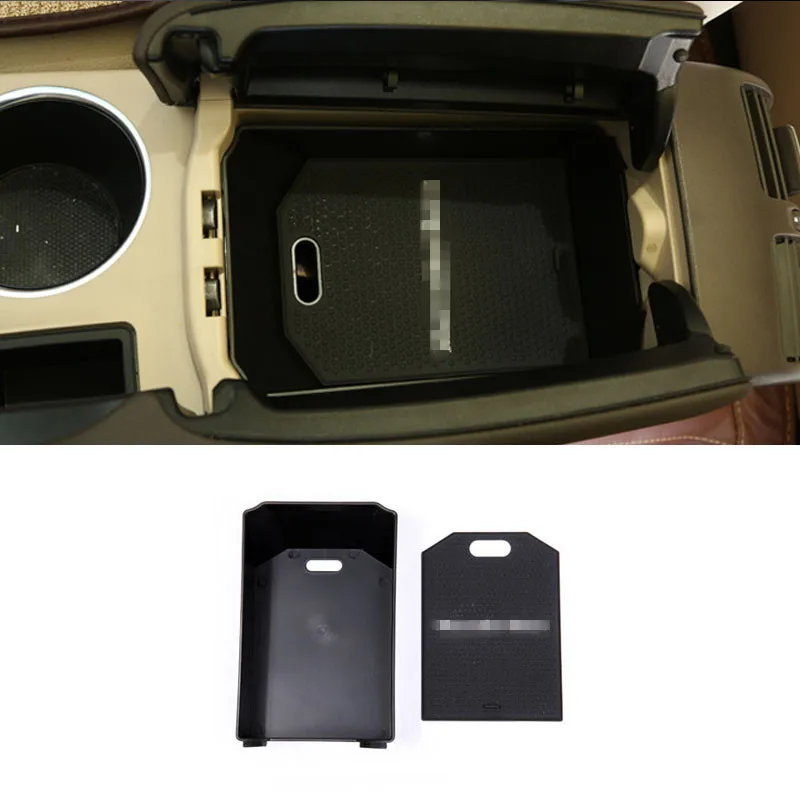 

Car styling Black Glove Armrest Storage Box Tray With Mat For Mercedes Benz GLK Class X204 200 260 300 Accessories