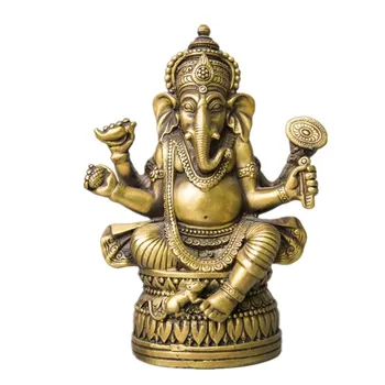 

Elephant Buddha Statue Brass Ganesha Ganapati Ganesh Lord God Sculptures Tibetan Buddhism Art&Craft Living Room Decor R36