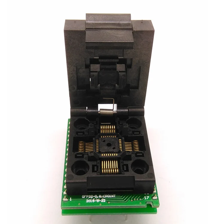 

Universal IC Adapter QFP32 TQFP32 LQFP32 Clamshell IC51-0324-1498 Pitch 0.8mm Programming Socket Plug SMT/SMD Test Socket