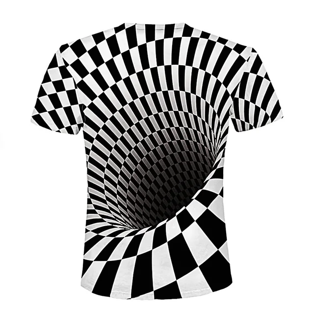 3D Men Women Fashion Print Black White Vertigo Hypnotic funny tshirt short sleeve t-shirt casual summer tops tee shirts 1