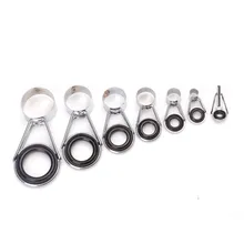 7PCS Telescopic Fishing Rod Guides Top Ring Set Raft Fishing Rod Guides Repair Accessories Telescopic Fishing Rod Guide Top Ring