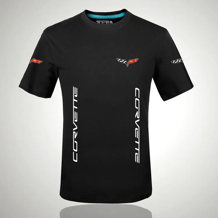 Хлопковая футболка с коротким рукавом Chevrolet corvette logo t shirt Повседневная футболка с принтом Специальная футболка с принтом