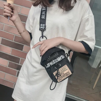 

New Women Multifunction Waist Bag casual Student Male Chest Pack Canvas Phone Bags Small Mini Belt Bag Cool Chest Bag