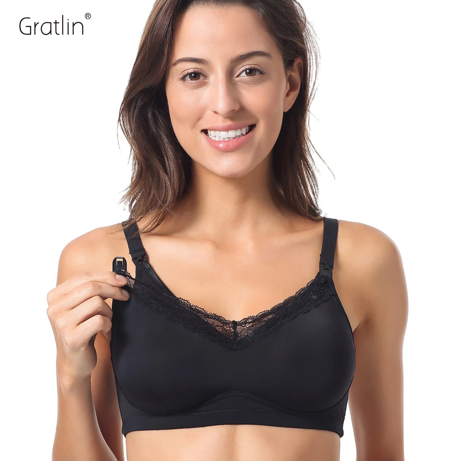 Soutien-gorge d'allaitement femme soyeux sans fil grande taille