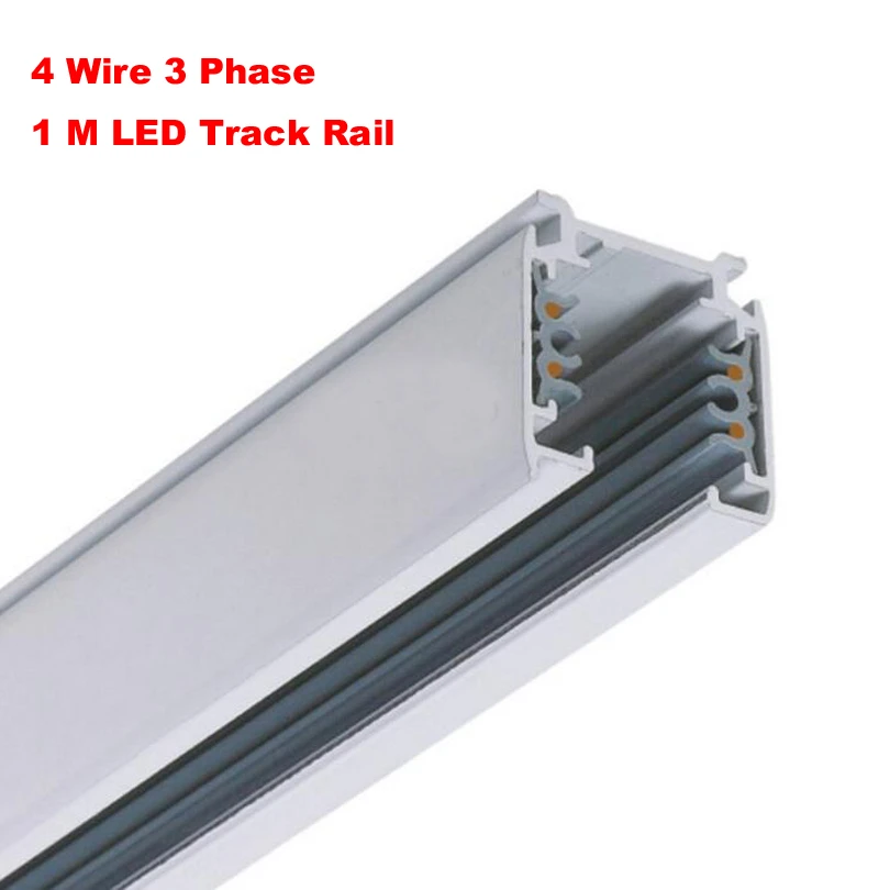 LED Track Rail 1M 3 Phase Circuit 4 Wire Aluminum Track Light Rail
