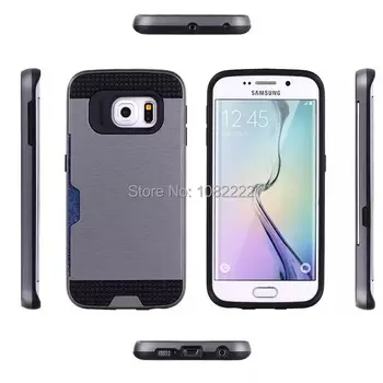 

30pcs/lot Hybrid Armor Silicone+PC wire drawing Case For Samsung Galaxy S6/S6 Edge/S6 Edge plus/S5/S4/Note 5/Note 4