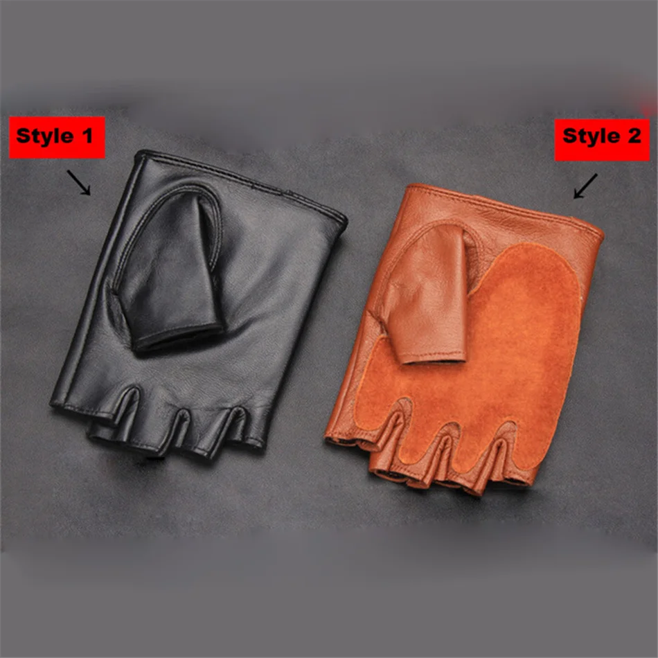 Новые женские перчатки из натуральной кожи на полпальца для вождения Нескользящие Дышащие Короткие перчатки из овчины без пальцев женские 3-NS09