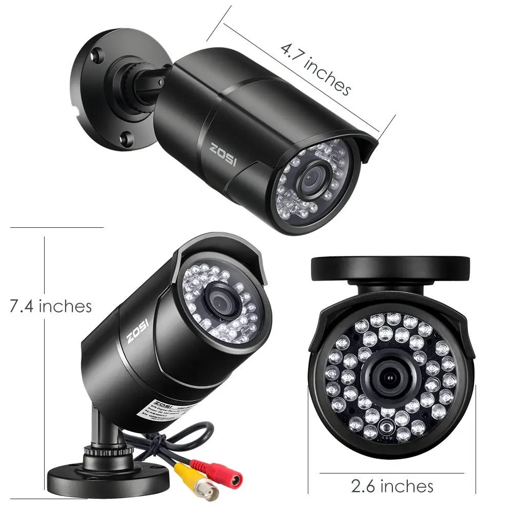  ZOSI 960H Analog CVBS CCTV Len Camera Module 1000TVL IR Cut Nightvision Video Waterproof Bullet Sur - 32837852373