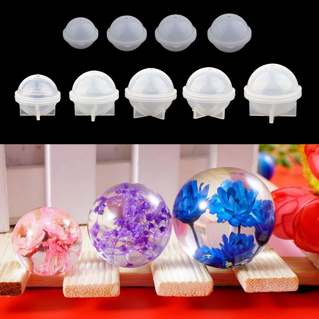 9 Sizes Silicone Round Sphere Balls Mould Resin Casting DIY Ornament Jewelry Making Mold 20/30/40/50/60/70/80/90/100mm