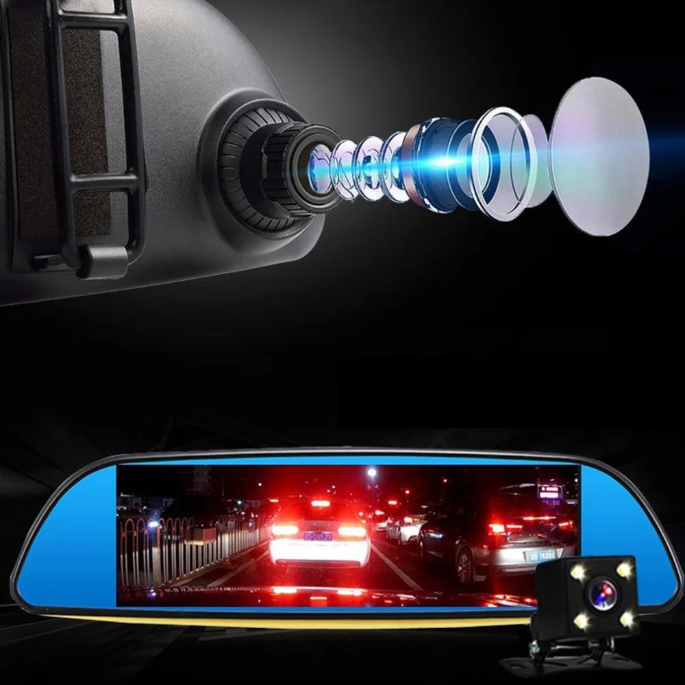 

7 Inch 1080p Car Rearview Mirror Car Dvr Full Hd 1080p Car Video Recorder