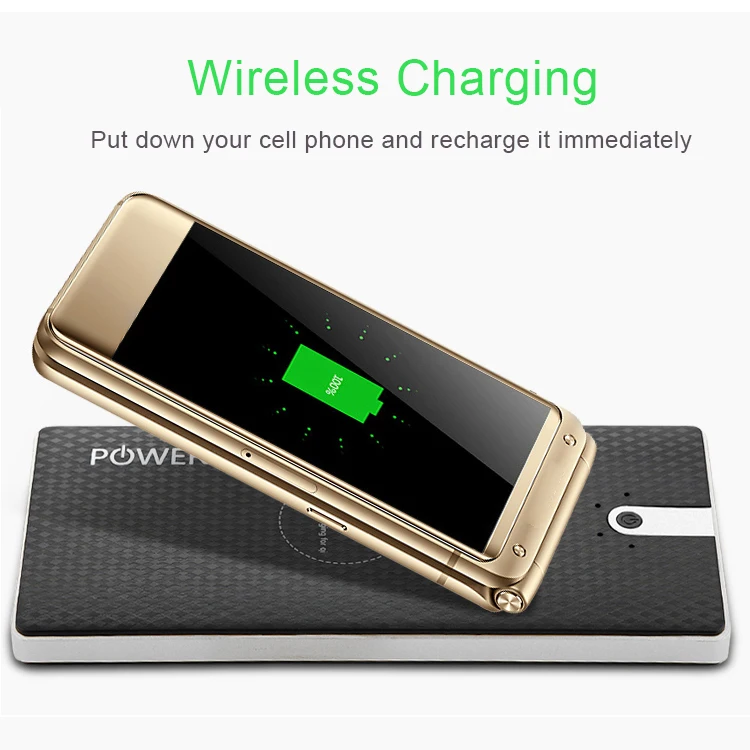 Qi Wireless Charger 10000mAh Power Bank USB Fast Charger