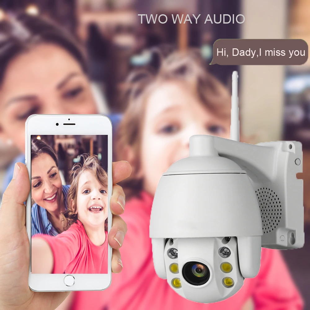  Mini Macchina Fotografica del IP di WIFI PTZ 5X Zoom 1080 P HD 2MP Senza Fili di Sicurezza di Veloc