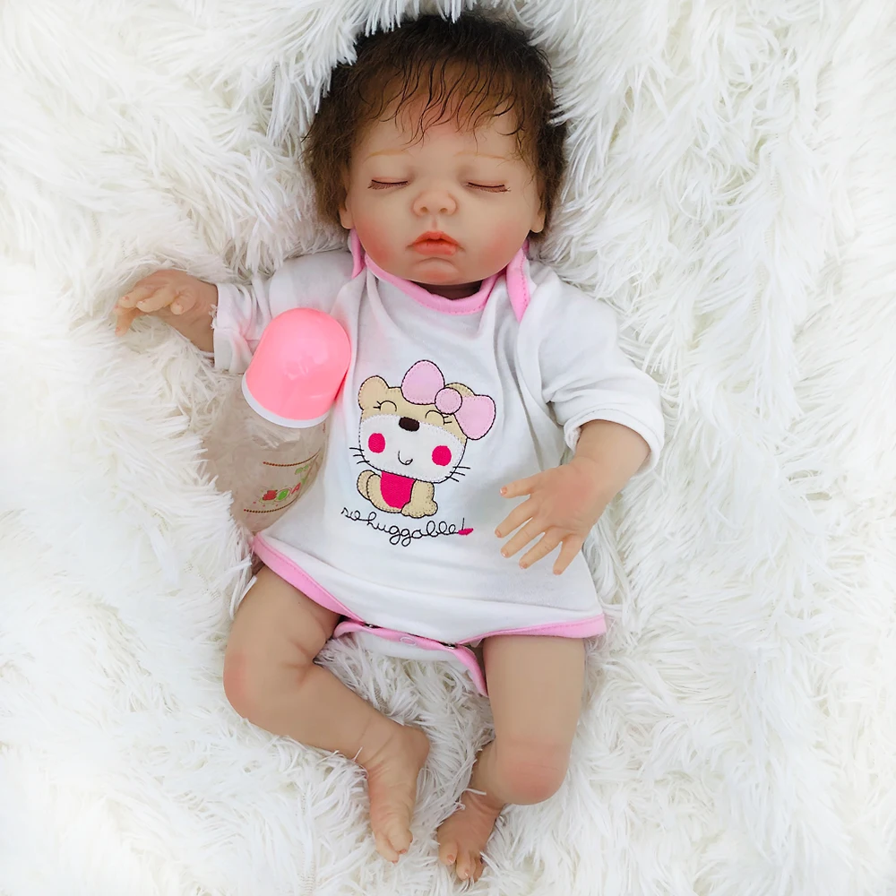 

Realistic toy doll Reborn babies closed eyes Newborn girl Doll Non-toxic silicone and cloth bebes Reborn Doll kids surprise gift