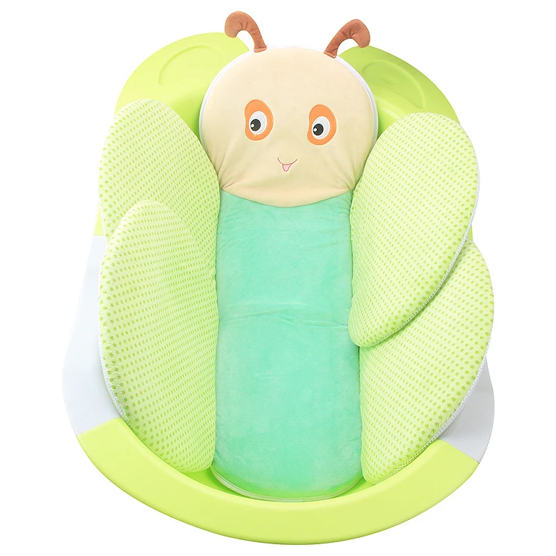 Милый детский нескользящий коврик для купания с изображением цветущей пчелы, подушка для ванны, Младенческая раковина, коврик и губка для ванной, безопасное сиденье для новорожденного