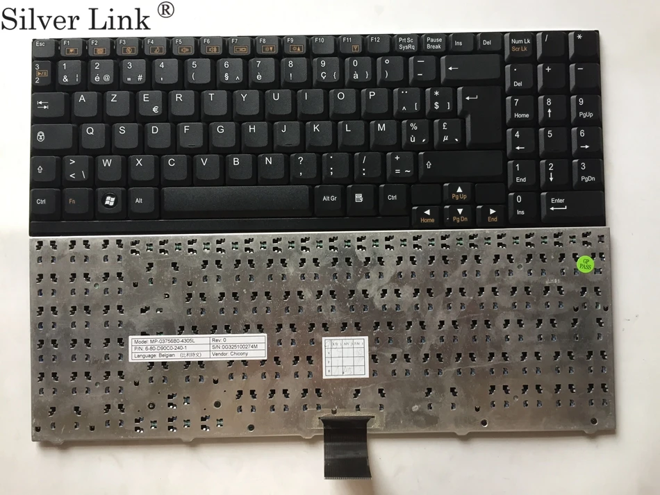 BE Belgium Keyboard For Clevo D900 D27 D470 M590 D70 black laptop
