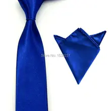 Men Satin Solid Color Necktie Tie Hanky Handkerchief Pocket Square Set BWSET0003