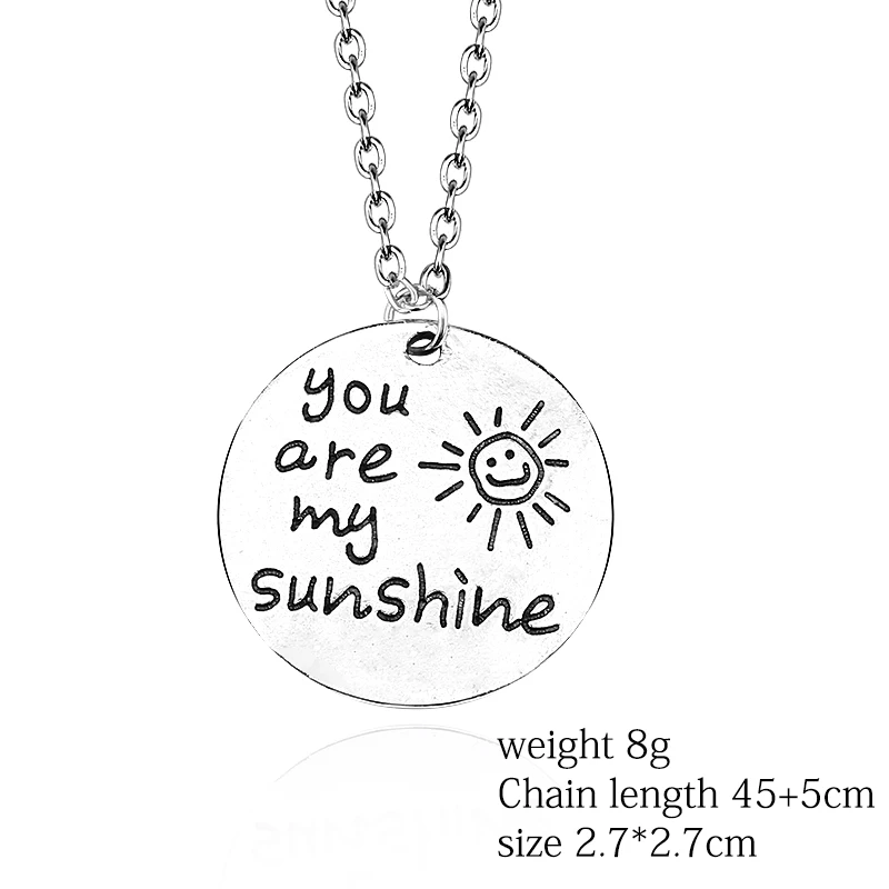 Carved-You-Are-My-Sunshine-Necklaces-Pendants-Fashion-Sun-Round-Pendant-Choker-Necklace-Best-Friends-Couple (3)