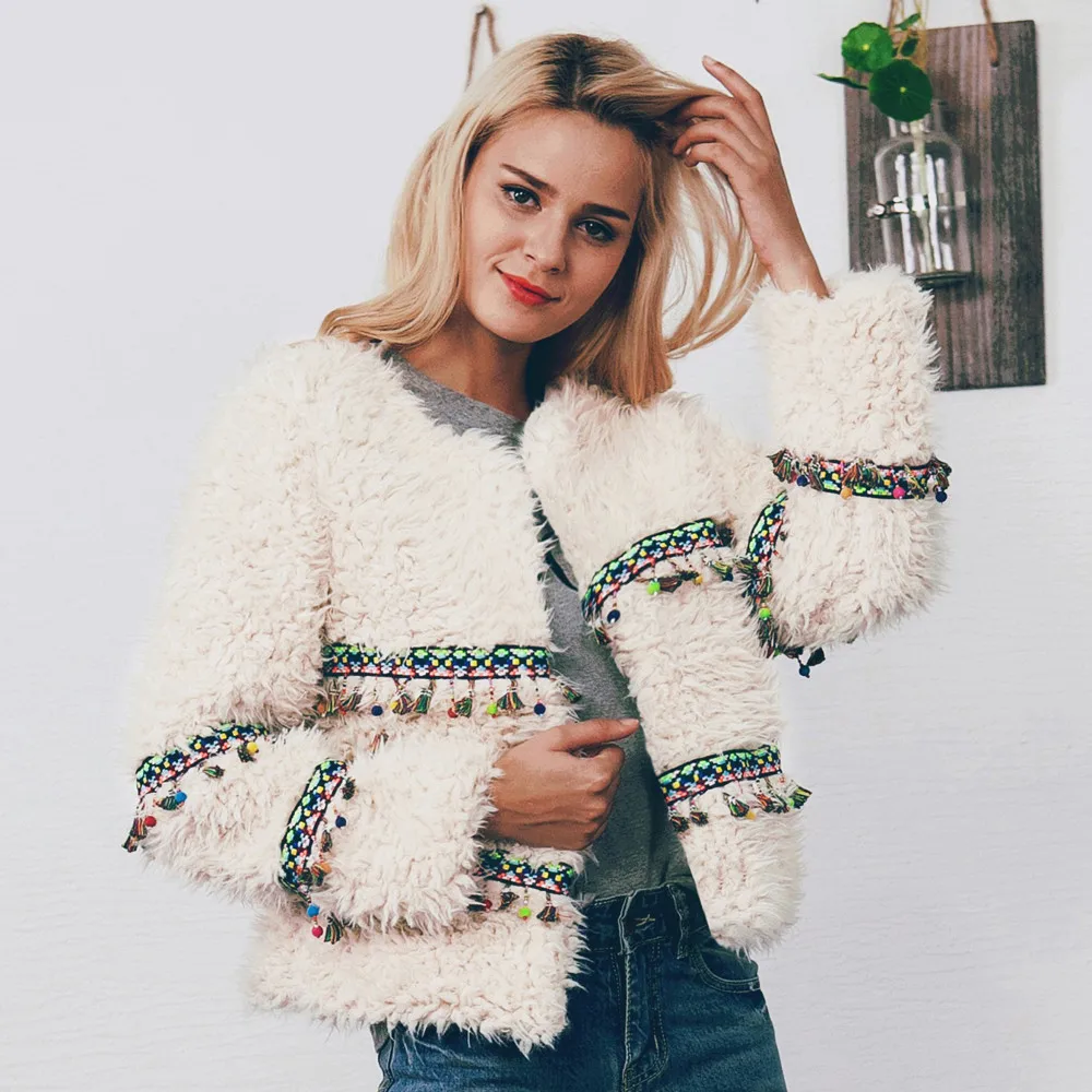 

Feitong 2019 Faux Fur Coat Women Autumn Winter Warm Soft Fur Jacket Female Plush Overcoat Casual Outerwear casaco feminino