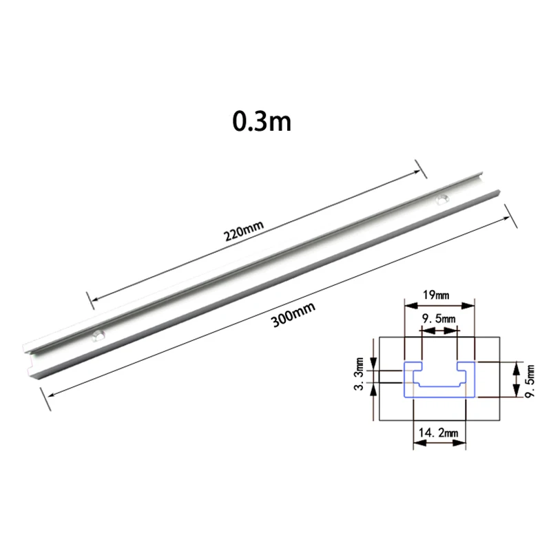 Деревообрабатывающий Т-образными пазами направляющая для резки/Слот для 300/400/500 мм/600 мм/800 мм алюминиевый Т-образная дорожка для фрезерный станок - Цвет: 300mm