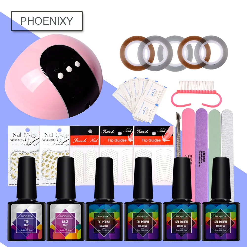 

Set For Manicure Gel Nail Polish Set 24W LED Lamp 4Pcs 8ml Nail Polish For Manicure Tools Files Nail Art Set Nail Extension Kits