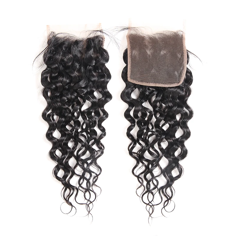 Ali queen hair продукты волна воды бразильские девственные волосы 1" до 20" человеческие волосы часть швейцарский кружевной чехол