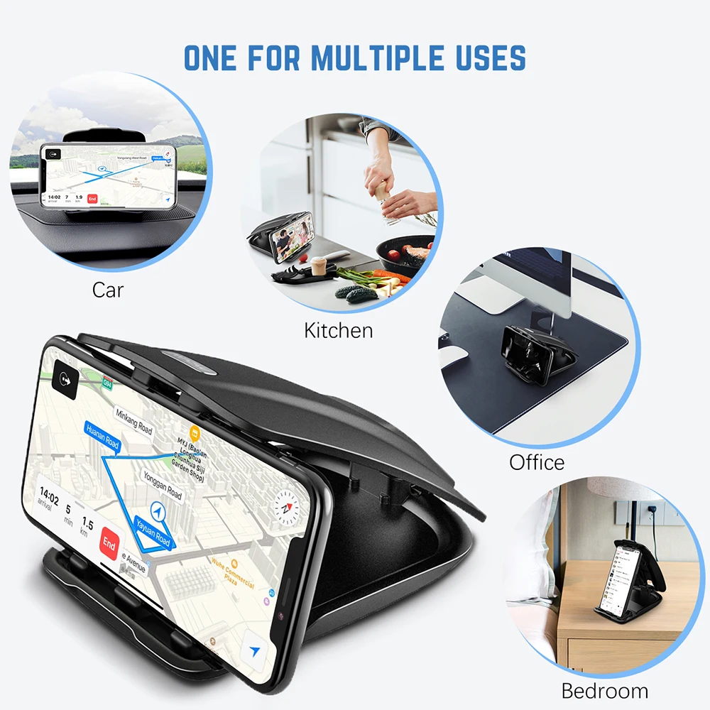 Дешево Mpow CA090 Автомобильный font b gps b font держатель для телефона стабильный настольный держатель с тремя слотами несколько углов для iPhone XR XS huawei Xiaomi смартфон