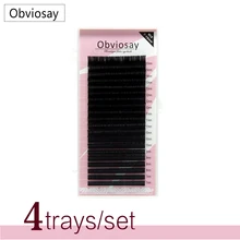 Все размеры, 4 футляра, J B C D curl, 7~ 15 мм микс, 20 рядов/лоток, наращивание ресниц норки, натуральные ресницы, отдельные накладные ресницы