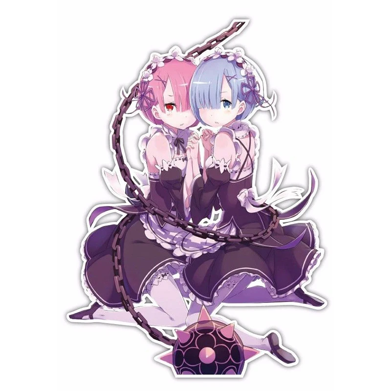 

2pcs 3D Car stying Re:zero Rem And Ram Anime Car Window Decal Sticker Car Sticker Cool graphics Jdm car stickers and decals