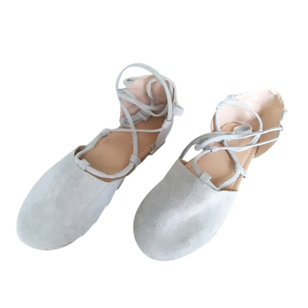 2018 г. женская обувь на плоской подошве на шнуровке Летние эспадрильи Коренастый праздник Босоножки сандалии на плоской подошве в богемном