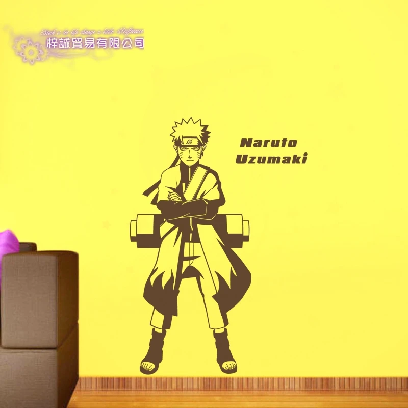 DCTAL Naruto Japanese Cartoon Car Sticker Uzumaki Naruto Decal Posters Vinyl Wall Decals Pegatina Decor Mural Sticker
