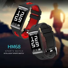 HM68 смарт-браслет приборы для измерения артериального давления монитор сердечного ритма Фитнес трекер Браслет Смарт часы водонепроницаемые IP68 Спорт для устройств на базе Android и IOS