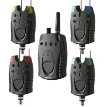 2017 New Fishing Finder Set Fishing 4+1 Wireless carp bait fishing Electronic Alarm Kit 4 Color LED Echo Sounder Bite Necessary