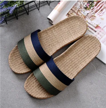 Suihyung Summer Flax Slippers Women Men Casual Linen Slides Multi-Style Non-Slip EVA Home Flip Flops Indoor Shoes Female Sandals 