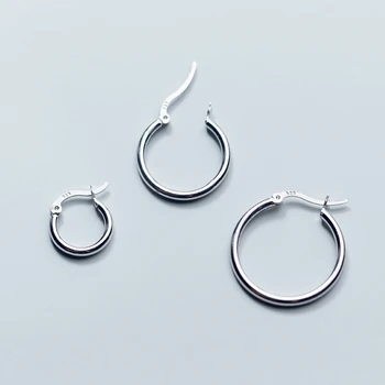 

100% 925 Solid Sterling Silver Unique Shaped Piercing Huggie Hoop Earring For Women Sterling Silver Earring Jewelry E9786