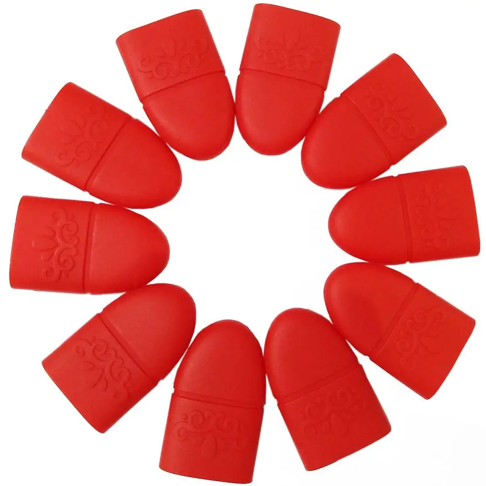 10 шт./лот обертка для ногтей s силиконовый УФ-Гель-лак для маникюра для снятия ногтей обертка колпачок для Маникюр для кончиков ногтей педикюр маникюрные советы салонные инструменты - Цвет: Красный