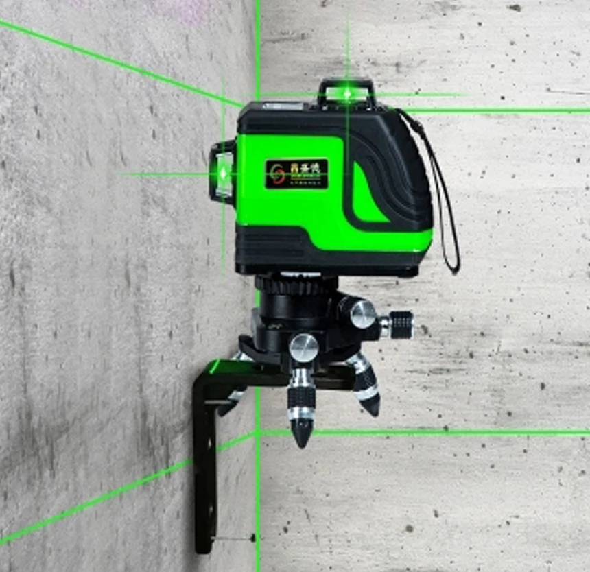 12 lines Green laser level meter 3D laser level 360 Rotary Wall Multi ...