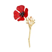 Креативная 1 шт. модная красная брошь Маковый цветок винтажные булавки для воротника для женщин и мужчин ювелирные броши на булавке