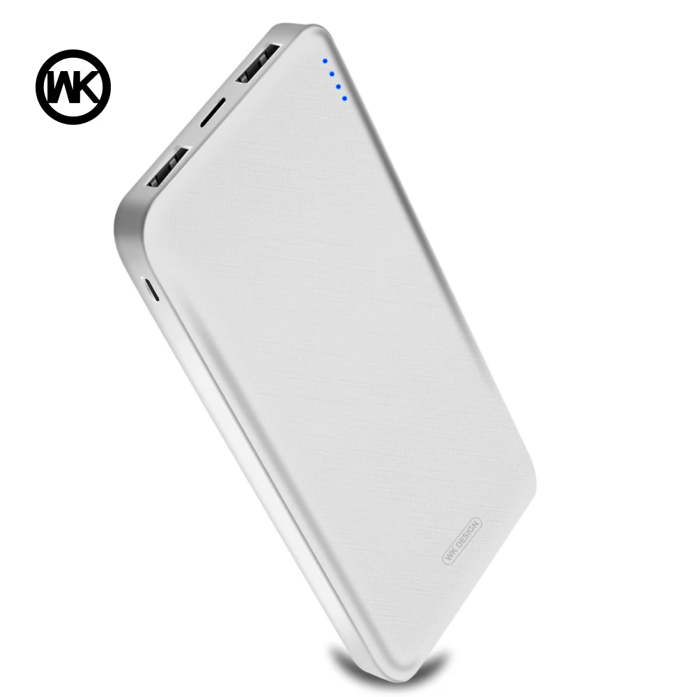 WK Mini power Bank 10000mAh power bank для Xiaomi power Bank Poverbank блок питания внешний аккумулятор для iPhone аксессуары - Цвет: White power bank